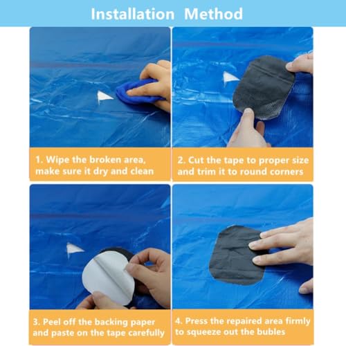 SICCOMA RV Awning Repair Tape Heavy Duty Waterproof Tent Tape for Tarp,Canvas,Tarpaulin, Car and Boat Covers Tarp Repair Patch Kit Outdoor UVproof Repair Tape Black