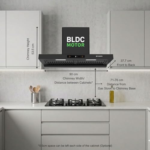 Image of Faber Atom 90cm 1500m /hr BLDC Autoclean Filterless T-Shape Chimney|Built In Oil Collector|Touch & Gesture Control|8Yr Motor,2Yr Comprehensive Warranty by Faber | Hood ATOM BLDC TC FL HC SC BK IN 90