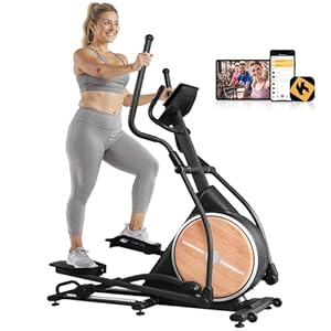 FEIERDUN Elliptical Machine,Total Body Fitness Cross Trainer for Home Use, Cardio Training Elliptical Trainers with Hyper-Quiet Electromagnetic Front Driving System, 32 Resistance Levels, 20IN Stride