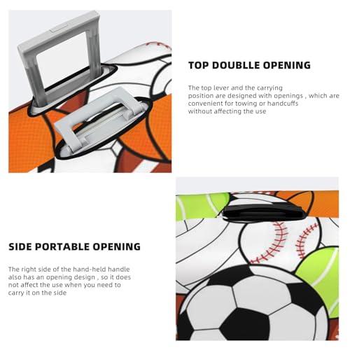 Sports Ball Print Suitcase Cover Luggage Protector Washable Elastic Fashionable Travel Gear Cover 5