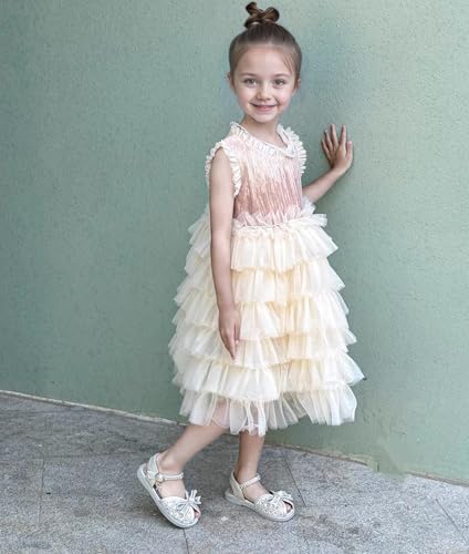 Toddler Girls Sandals Kids Glitter Princess Dress Shoes for Birthday Wedding Party School3