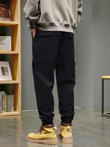Image of Leriya Fashion Men's Cargo Pants | 4 Pocket Cotton Cargo Joggers for Men | Loose Fit Stylish Pant with Pockets | Casual Baggy Trousers & Streetwear Lower