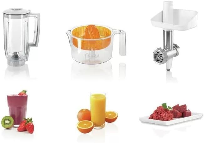 Bosch Kitchen Machine blender, citrus press, and meat grinder attachments