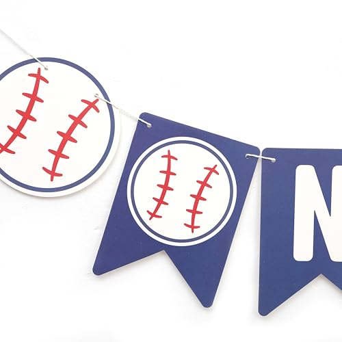 Image of Baseball One High Chair Banner - Baseball First /1st Birthday Decoration,Rookie Of The Year Banner,Sporty Birthday Decor (blue4)