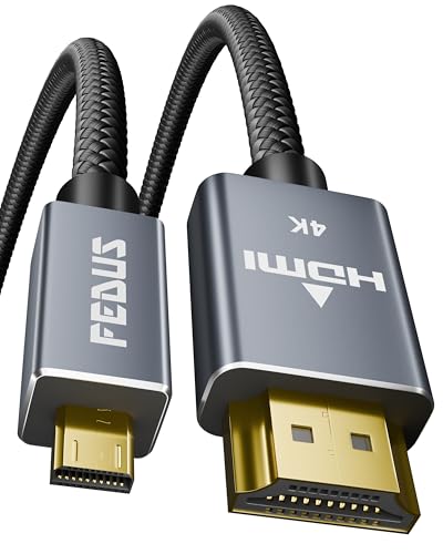 Image of FEDUS 4K Micro HDMI to HDMI Cable 1.5 Meter, Micro HDMI 2.0 Adapter [4K@60Hz, 2K@144Hz 120Hz] 4K 18Gbps HDR, Compatible for Samsung G8, G9, Camera, Rasp Berry Pi 5 4, go pro Hero, Cam Link