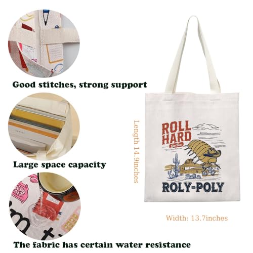 Bolso tote de lona KUIYAI con diseño de isópodo vaca, regalo para amantes de los insectos, entomólogos y fanáticos del oeste y rodeo miniatura 4
