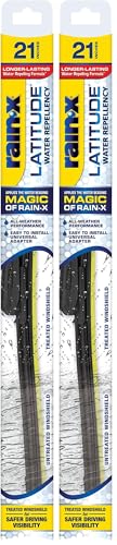 Image of Rain-X 5079278-2 Latitude 2-In-1 Water Repellent Wiper Blades, 21 Inch Windshield Wipers (Pack Of 2), Automotive Replacement Windshield Wiper Blades With Patented Repellency Formula