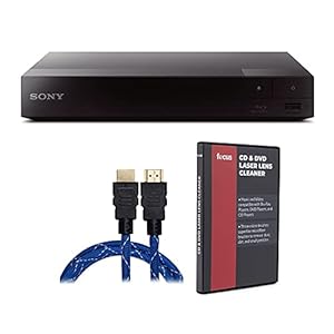 Sony BDP-S3700 Home Theater Streaming Blu-Ray Disc Player with Wi-Fi (Black) Bundle with Focus DVD Lens Cleaner and 6…