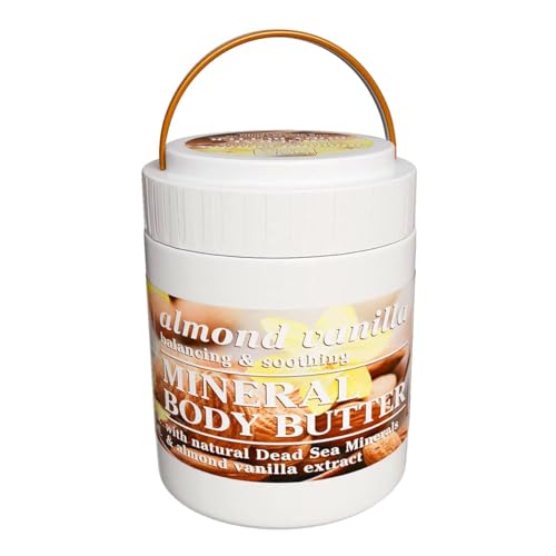 Dead Sea Collection Almond Vanilla Body Butter for Women with Dead Sea Minerals – Enriched with Vitamins E & D - Nourishing, Moisturizer, Softening and Smoothing Dry Skin (16.9 FL. OZ)