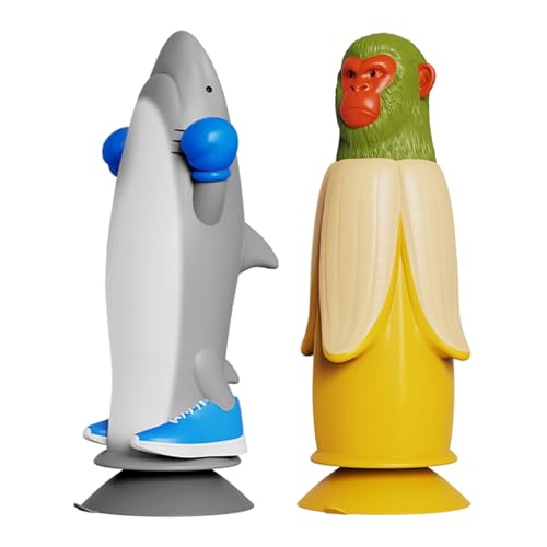 KOBONA Juego de Flip con Monito Banana vs Tiburón: Italian Brainrot Figurine Doll Juego de desafío de volteo | Noche de Juegos en Familia