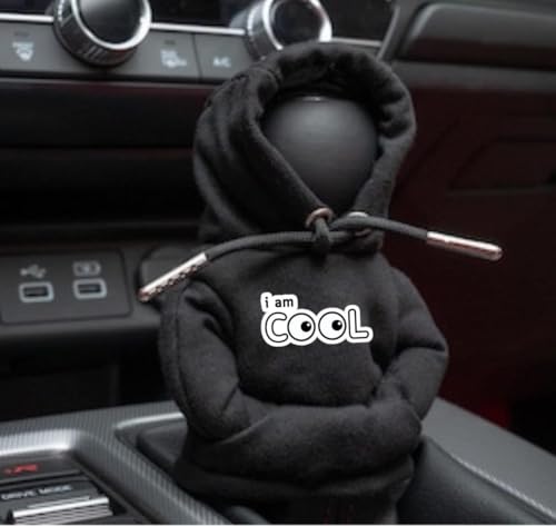 Image of MOONSHINE Car Gear Shift Hoodie | Car Shifter Funny Sweater Superhero Theme Hoodie for Gearshift | Car Shifter Protector Decoration Accessories (Black) (I AM Cool)