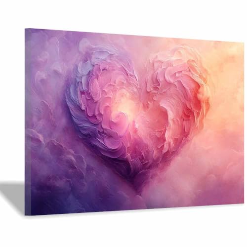 Affiche d'art abstrait sur toile violette encadrée 30x40cm décoration chambre ado
