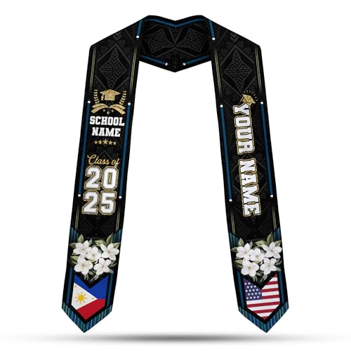 MonkeyVan Customize Filipino Graduation Sash, Philippines Graduation Stole, Philippine Graduation Sash 2025 Philippines2