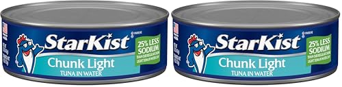 StarKist 25% Less Sodium Chunk Light Tuna In Water, 5 Oz Can, 5 Oz (Pack of 2)