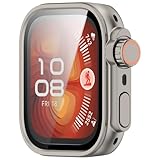 Compatible for HUAWEI Watch Fit 4 Pro Case Cover, PC Protective Case with Tempered Glass Film Screen Protector for HUAWEI Watch Fit4 PRO (Gray)