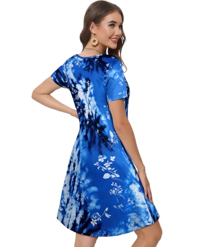 Image of Summer Dresses for Women Casual Tshirt Dress Beach Sundress with Pockets