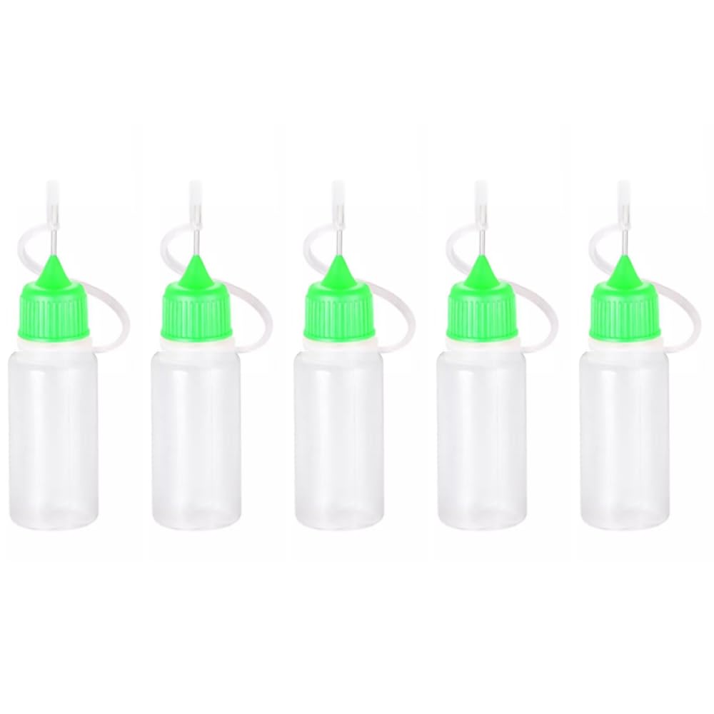 Wizard Vapes Green 5 X Empty Plastic Squeezable Liquid Dropper Filling Bottles E-Juice Quiling Oil Needle Tip Ldpe (, 10Ml)