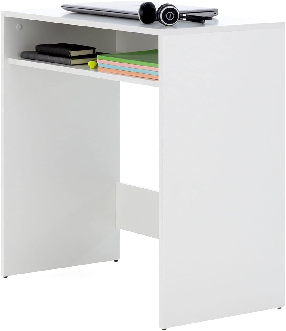 COMIFORT Escritorio Juvenil - Escritorio Ordenador para Estudio, Superficie Amplia 1 Hueco Para Almacenamiento, Fabricado en Madera con Acabado en Melamina. Mesa Estudio Funcional - ONETA blanco
