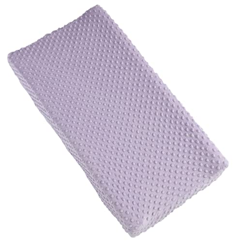 Image of Solid Changing Table Pad Cover Cradle Sheet, Fits 32"/34''x16" Contoured Diaper Changing Pad, Ultra Soft Cozy Minky Dots Plush Changing Table Covers, Breathable Wipeable Removable (Orchid)