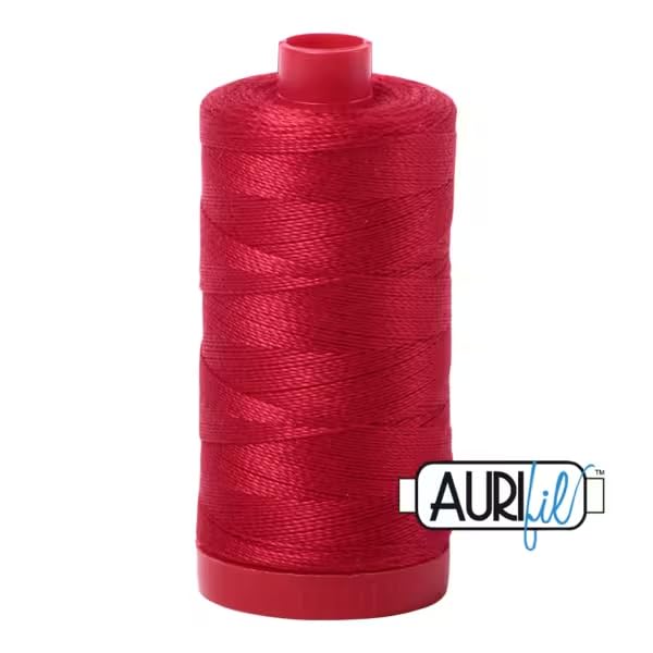 Hilo Aurifil de algodón rojo 12 WT bobina grande miniatura 2