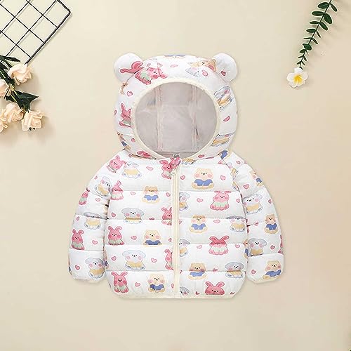 Boys Girls Cute Windproof Hooded Outerwear Toddler Kids Thermal Bear Ear Hood Jacket Coat Fall Winter Ski Suit2