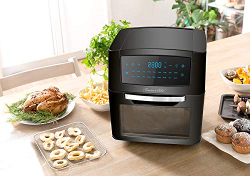 Rosenstein & Söhne Heißluftfritteuse: Digitale XXL-Heißluft-Fritteuse & Mini-Umluft-Ofen, 18 Programme, 12 l (Heißluftfritteuse XXL, Mini, Heißluftfritteusen Backöfen) – Bild 4