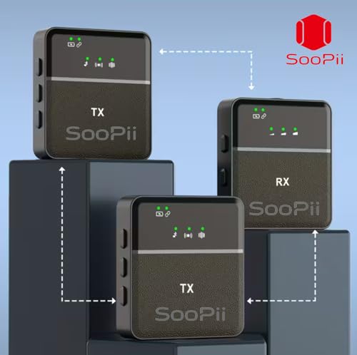 Image of SOOPII SX9 Wireless Microphone for PC, Android,iOSSmartphones,Tablets& Cameras, Dual Collar Mics with 1 Receiver,360 Noise Cancellation,Plug& Play, Ideal for YouTube, Vlogs, Live & Video Recording