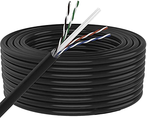 Image of MutecPower Multi Cable 200M Cat6 Outdoor Waterproof Direct Burial Ethernet Network Cable - Utp - Cca - 250 Mhz - Black 200 Meter with Crimping Tool Rj45 Connectors and Cable Ties
