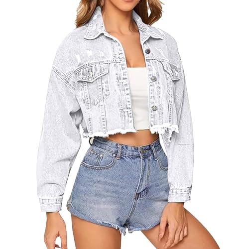 Veste en jean femme courte veste mi-saison chic tops denim quotidien