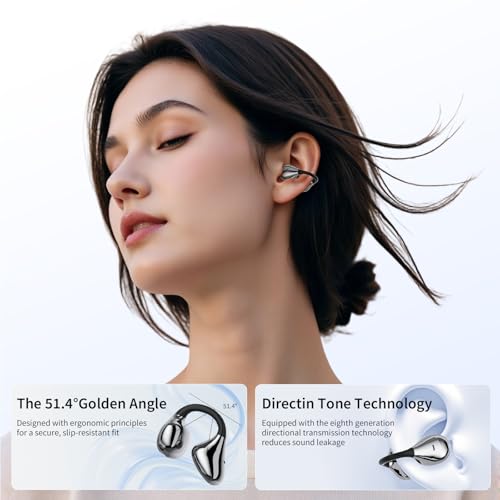 Écouteurs sans fil Bluetooth 6.0 à clipser i50 avec réduction de bruit ENC sport