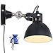Produktbild Wandleuchte Industrial Schwarz Matt E14 Vintage Industrielampe Leselampe für LED und Glühlampe 230V im Werkstatt-Leuchte Fabriklampen Retro Look + Giveaway