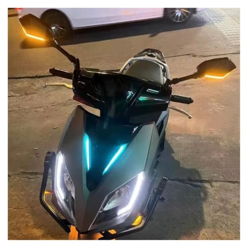 Espejo moto universal 10mm retrovisor intermitente led fiber 4