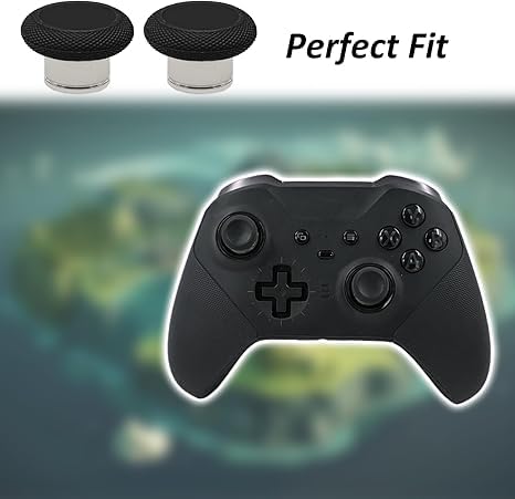 Image of 2 Pcs Metal Short Thumbsticks Replacement for Xbox Elite Series 2 Controllers,Short Concave Magnetic Analog Joysticks for Xbox Elite Series 2 Core Standard Height Thumbsticks(Black)