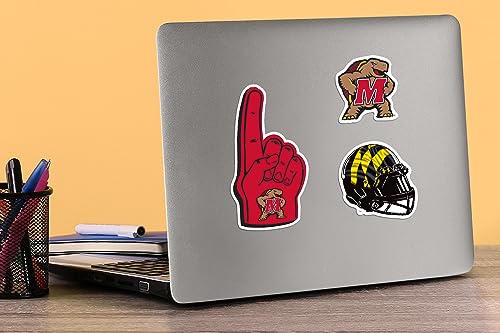 Image of University of Maryland 8ct Vinyl Sticker Pack - Large Waterproof Decals for Laptops, Water Bottles, Tablets, Vehicles, Scrapbooks & More - Officially Licensed UMD Designs