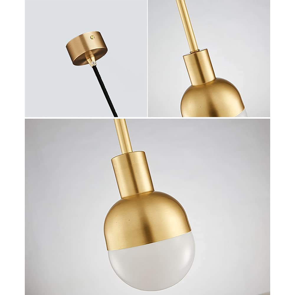 Lampa sufitowa LED, szklany klosz, złoty żyrandol w stylu połowy wieku, nowoczesny i industrialny vintage