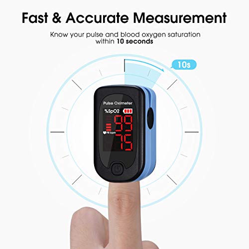 Pulse Oximeter Fingertip, ATMOKO SpO2 Blood Oxygen Saturation Monitor Heart Rate Monitor with Large LED Display Finger Pulse Meter, Included Batteries and Lanyard for Home, Exercise and Travel Use - Thumbnail 3