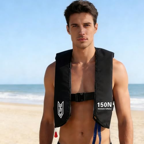 Image of Inflatable Life-Jacket for Adults| Life-Vest with Automatic /Manual Multifunctional Inflation-PFD| Lightweight & Compact Supports up to 300lbs for Kayaking Fishing Boating