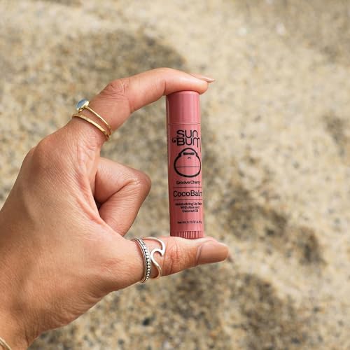 Image of Sun Bum Cocobalm Groove Cherry - Hydrating Lip Balm With Coconut Oil and Aloe Vera - 0.15 oz Stick (Pack of 2)