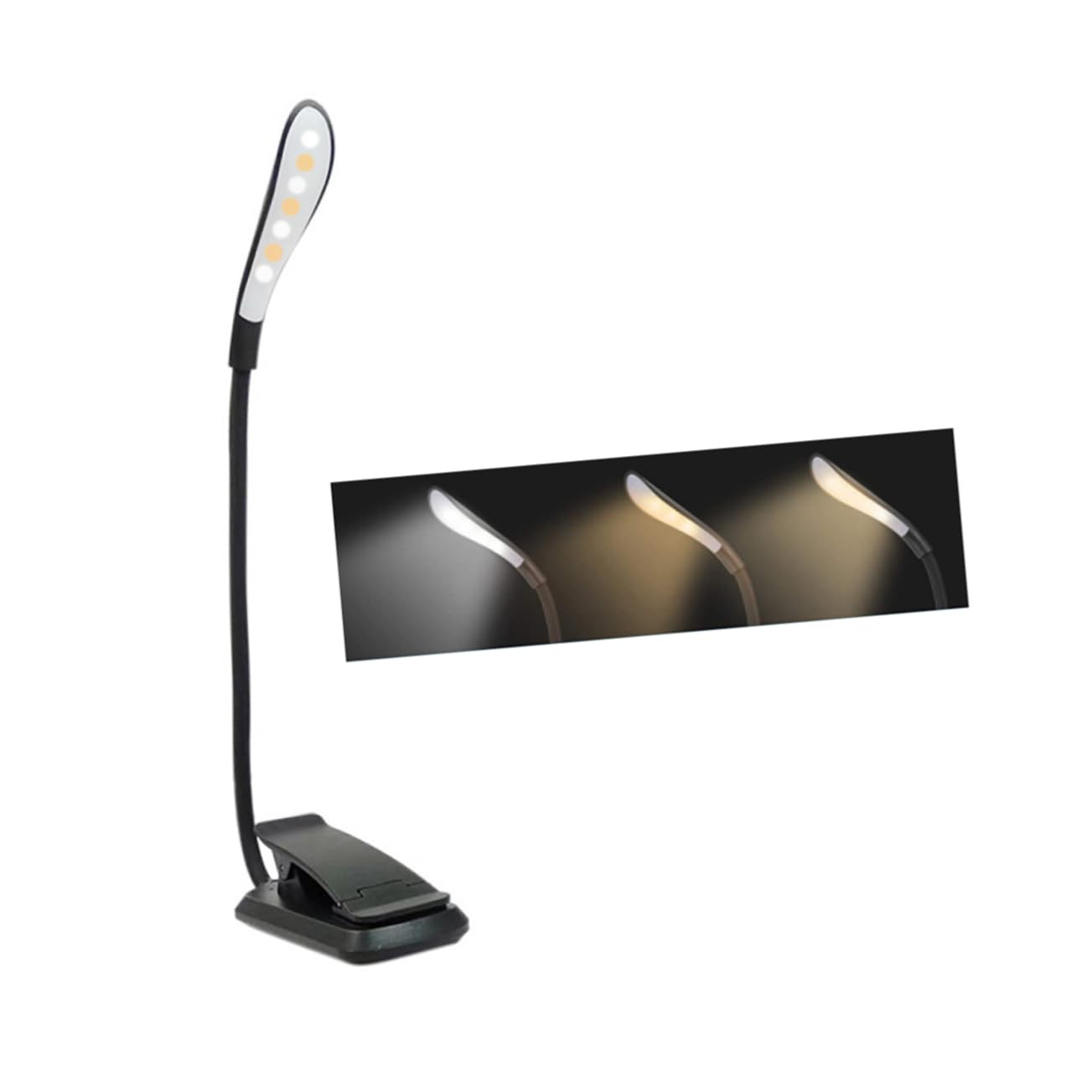 Lurrose Book Light Clip Rechargeable Led Reading Lamp Book Night Light for Reading Sturdy Clip Lamp Charge