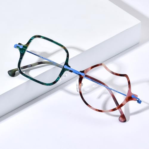 Image of FONEX Acetate Titanium Glasses Frame Men 2024 New Square Eyeglasses Spectacles Eyewear F85843