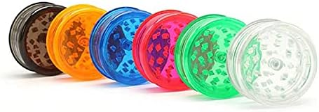 Plastic Herb Grinder 3 Part Mini Magnetic Shark Teeth Assorted Colours, 40mm 3 Piece Herb Grinder, 6 Colours to Choose from, Portable and Pocket Size, Smell Proof Airtight Storage