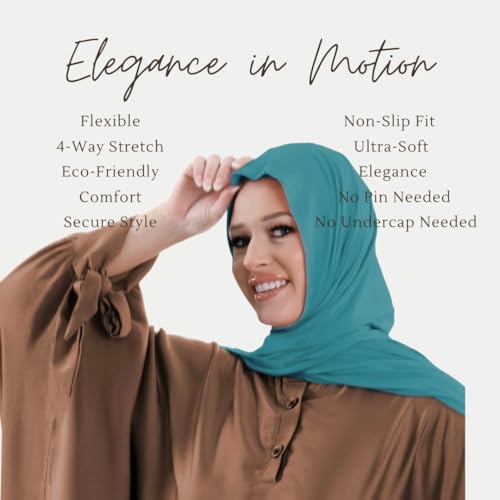 Premium Lycra Jersey Hijab Scarves -Turban Head Wraps for Women, Fashion Headbands Long Plain Muslim Shawls4