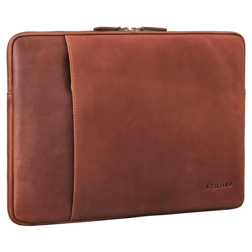 Housse PC portable en cuir véritable de haute qualité pour homme et femme élégants.