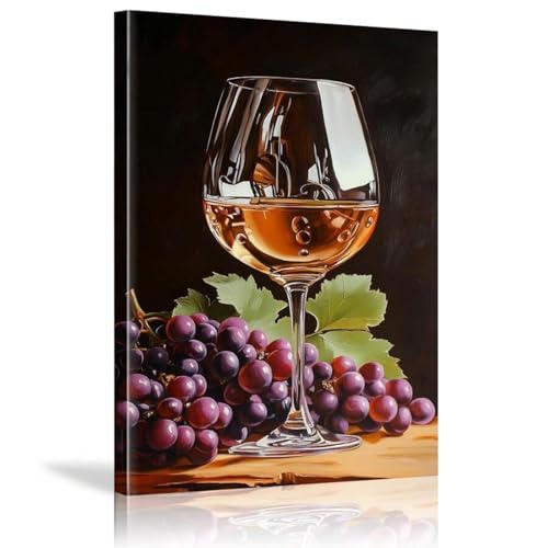 Tableau verre de vin rétro pour décoration murale de salon
