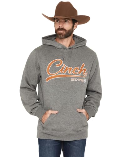 Cinch Men's Grey Logo Essentials Hoodie