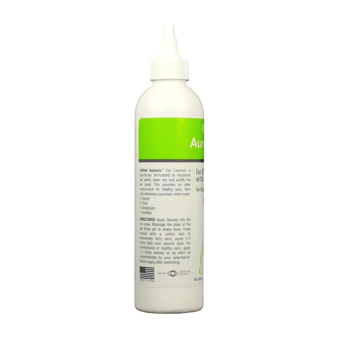 Vet One Aurocin cm - Jabón para oídos (pepino melón) con aloe vera, 236 ml