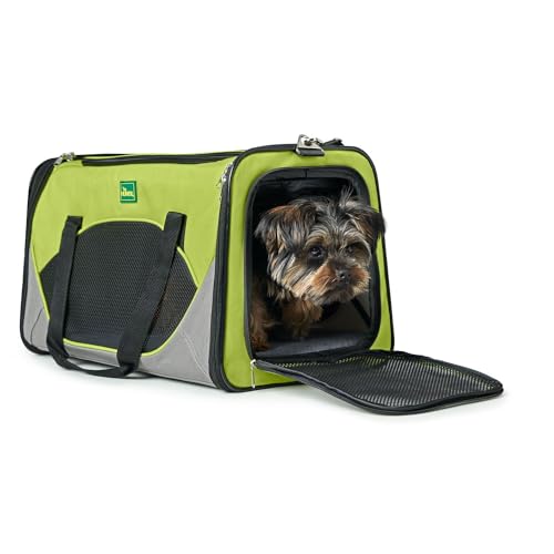 HUNTER KANSAS Tragetasche für Hunde und Katzen, zusammenfaltbar, 50 x 30 x 30 cm, hellgrün/ grau