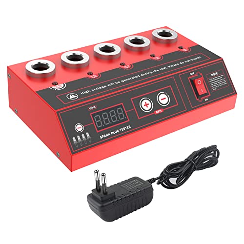 Testeur de bougies d'allumage moto 5 trous Fréquence de travail réglable 200~900rpm, écran LCD, 1 trou standard, 4 trous de test Cover