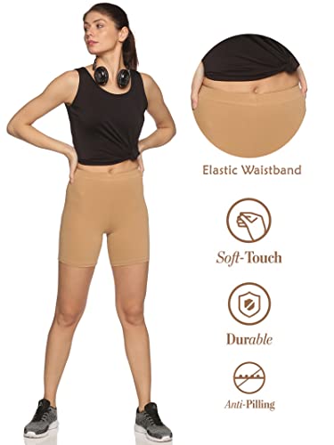 Image of OUTFLITS Ladies Cycling Shorts| Under Dress | Yoga Shorts | Workout Shorts | Running Shorts | Exercise Shorts | Gym Shorts for Womens