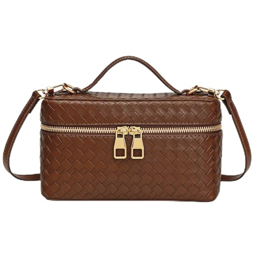 Image of Trendy Shoulder Bags for Women Mini L19 Square Box Satchel Bag Cute PU Leather Crossbody Purse with Adjustable Strap